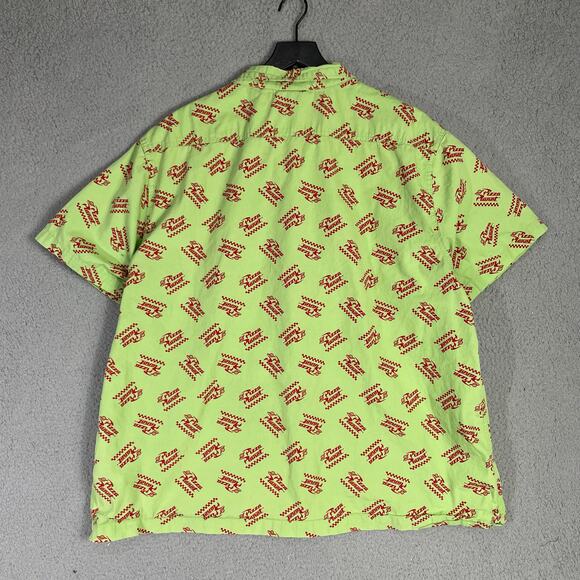 Disney Pixar Pizza Planet Aloha Button-Up Shirt XXL Green Short Sleeve - Picture 6 of 10